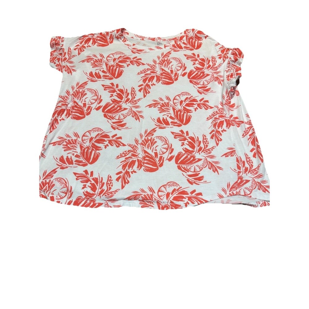 Crown &ivey women’s floral print ruffle sleevecotton t shirt XL